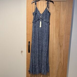 Love stitch Blue Sleeveless Maxi Dress